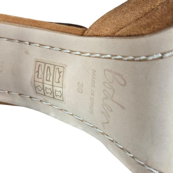 Boden Tan Suede Platform Mary Jane Heels EU 39 US 8.5 Block Heel Made in Spain - Picture 10 of 10
